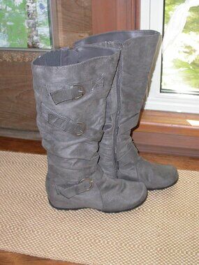 Grey Suede Boots